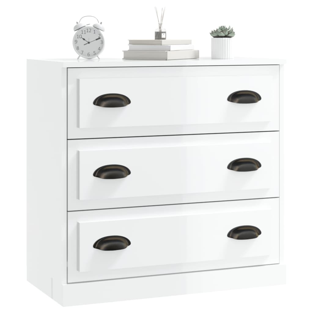 vidaXL Ντουλάπι Γυαλιστερό Λευκό 70x35,5x67,5 εκ. Επεξεργασμένο Ξύλο