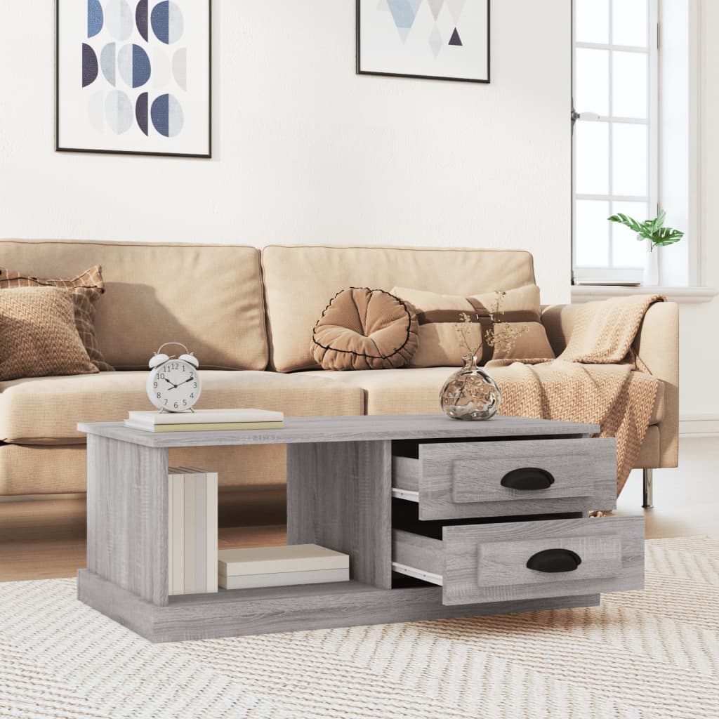 vidaXL Τραπεζάκι Σαλονιού Γκρι Sonoma 90x50x35 εκ. Επεξεργασμένο Ξύλο