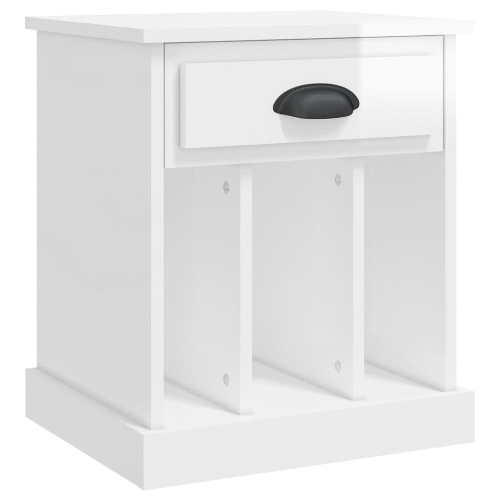 vidaXL Κομοδίνα 2 τεμ. Γυαλιστερό Λευκό 43x36x50 εκ.