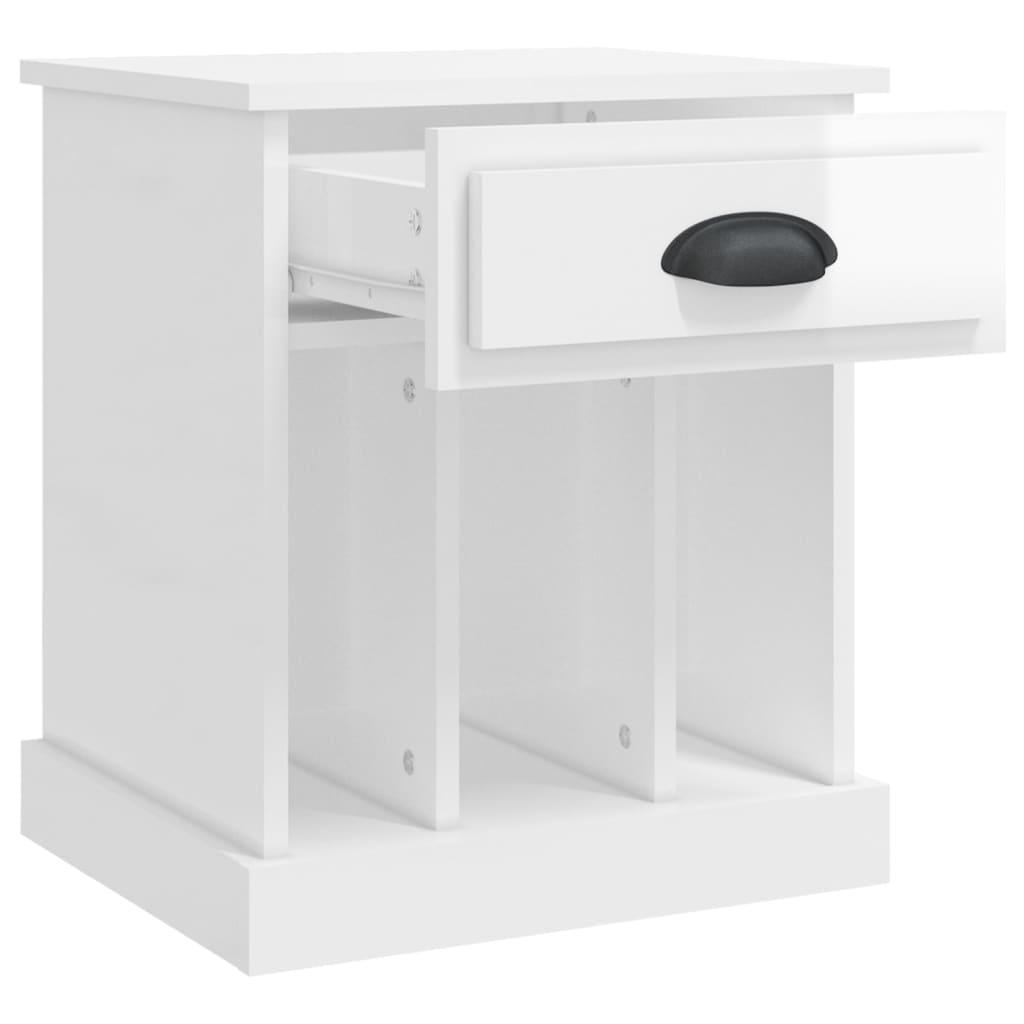 vidaXL Κομοδίνα 2 τεμ. Γυαλιστερό Λευκό 43x36x50 εκ.
