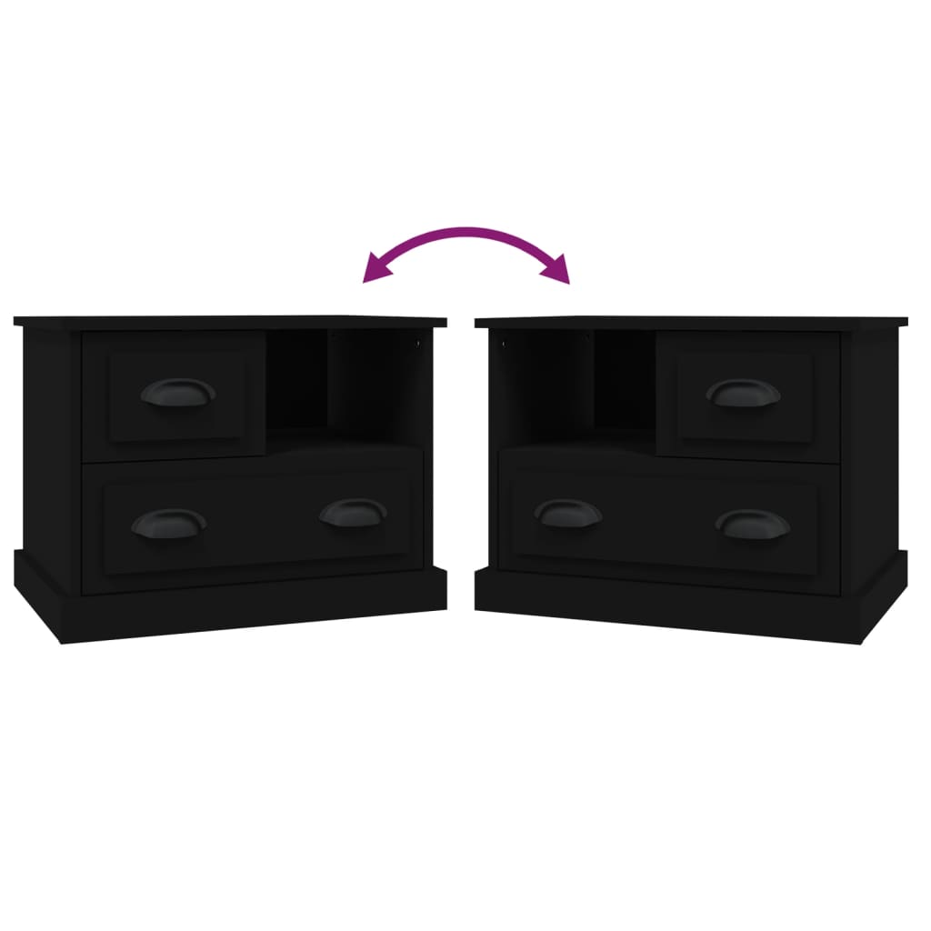 vidaXL Κομοδίνο Μαύρο 60x39x45 εκ.