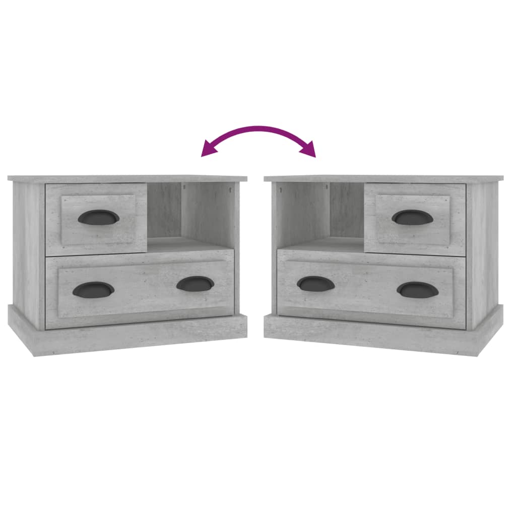 vidaXL Κομοδίνα Γκρι Σκυροδέματος 60x39x45 εκ.