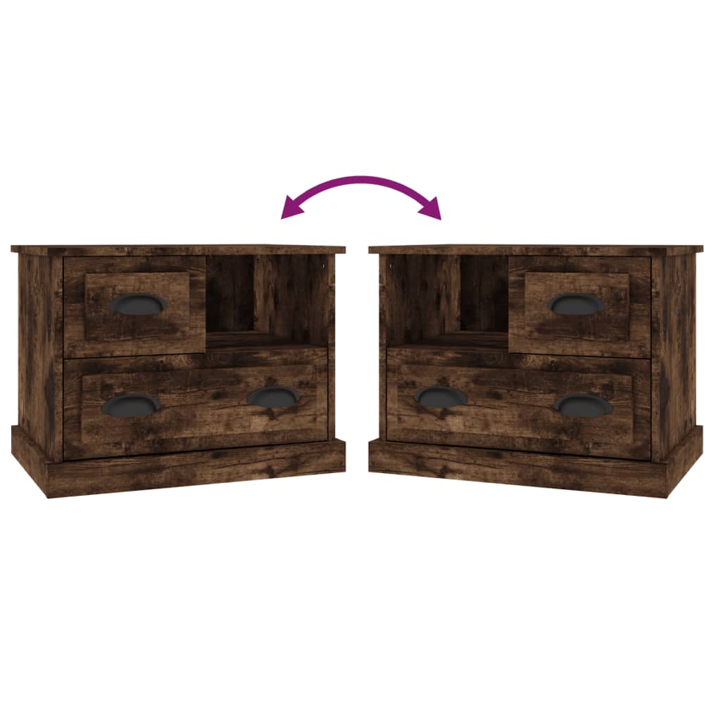 vidaXL Κομοδίνο Καπνιστή Δρυς 60x39x45 εκ.