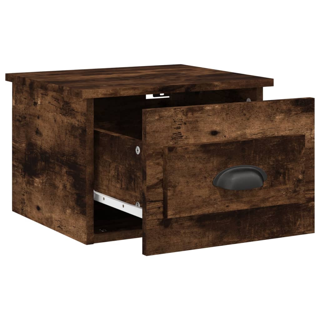 vidaXL Κομοδίνα Επιτοίχια 2 τεμ. Καπνιστή Δρυς 41,5x36x28 εκ.