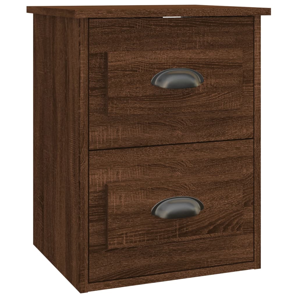vidaXL Κομοδίνα Επιτοίχια 2 τεμ. Καφέ Δρυς 41,5x36x53 εκ.