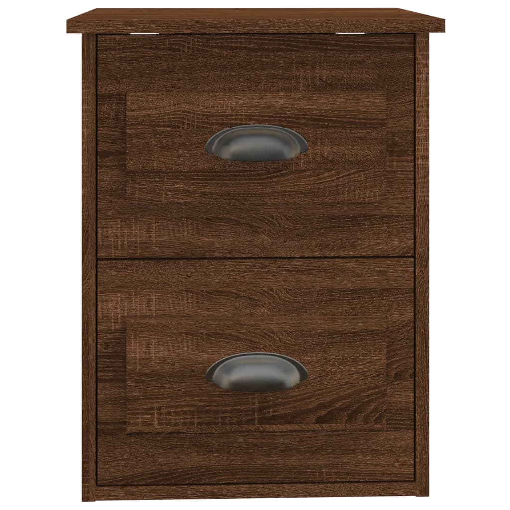 vidaXL Κομοδίνα Επιτοίχια 2 τεμ. Καφέ Δρυς 41,5x36x53 εκ.