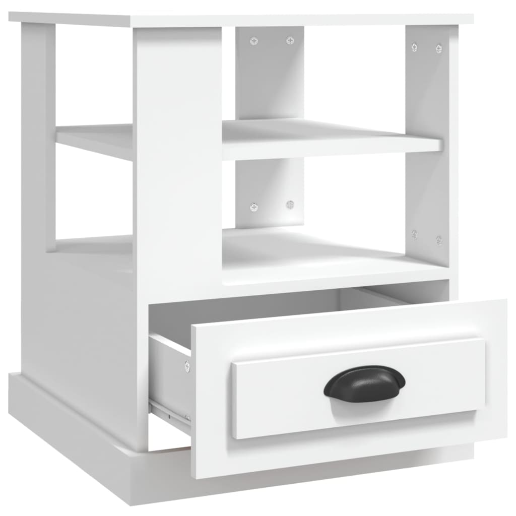 vidaXL Βοηθητικό Τραπέζι Λευκό 50 x 50 x 60 εκ. από Επεξεργασμένο Ξύλο