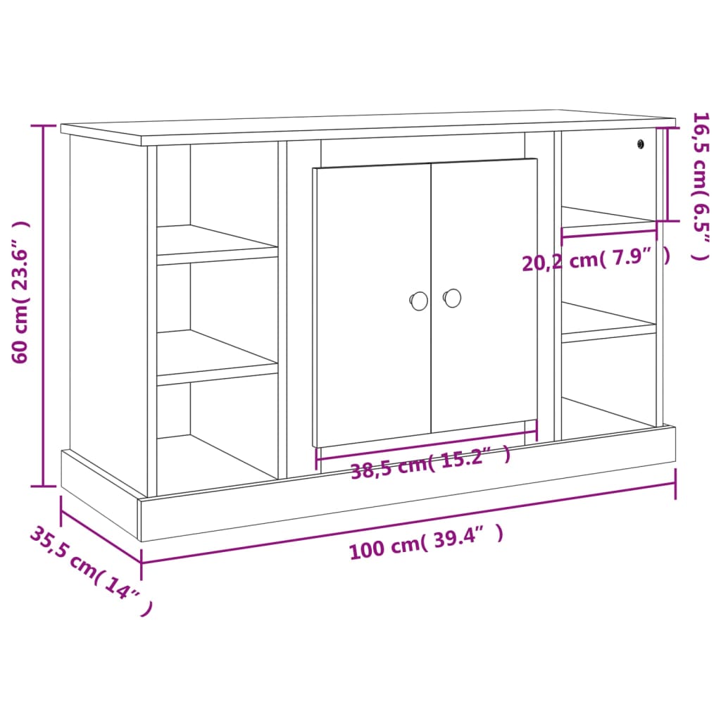 vidaXL Μπουφές Sonoma Δρυς 100x35,5x60 εκ. από Επεξεργασμένο Ξύλο
