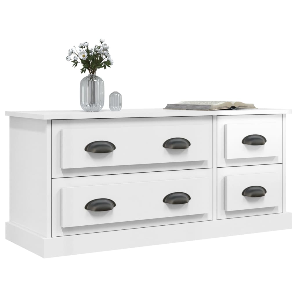 vidaXL Έπιπλο Τηλεόρασης Γυαλ. Λευκό 100x35,5x45εκ. Επεξεργασμένο Ξύλο