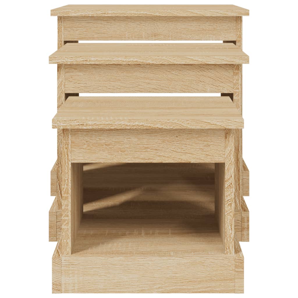 vidaXL Τραπεζάκια Σαλονιού 3 τεμ Sonoma Δρυς Επεξ. Ξύλο