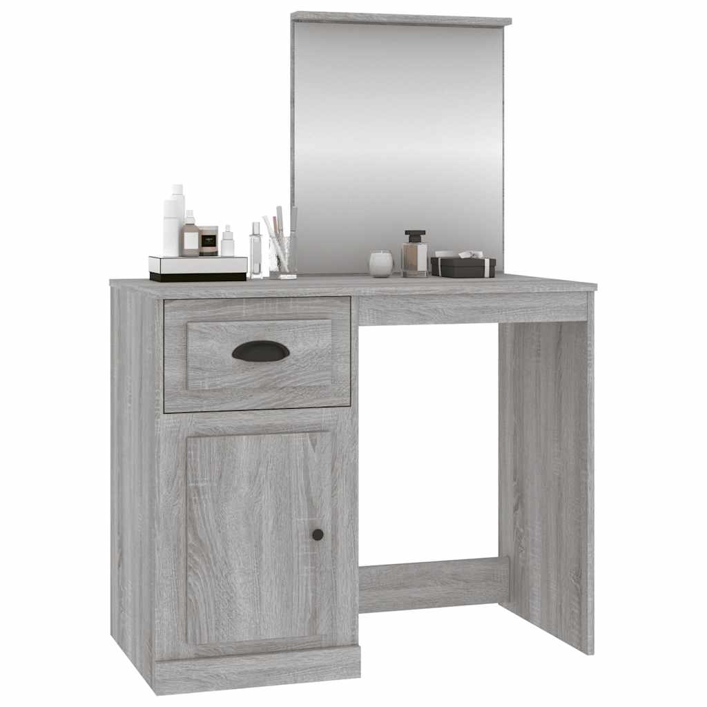 vidaXL Μπουντουάρ με Καθρέφτη Γκρι Sonoma 90x50x132,5 εκ. Επεξ. Ξύλο