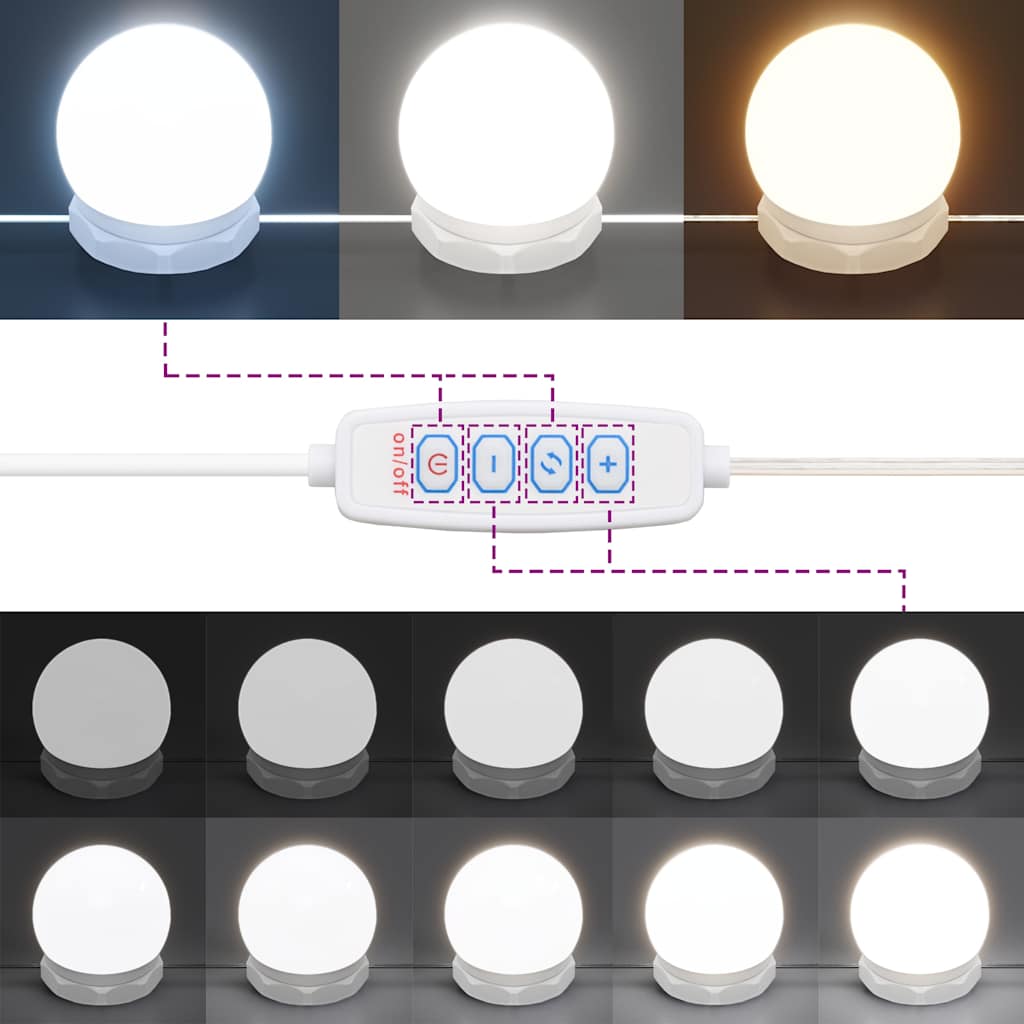 vidaXL Μπουντουάρ με LED Καφέ Δρυς 90x50x132,5 εκ. Επεξ. Ξύλο