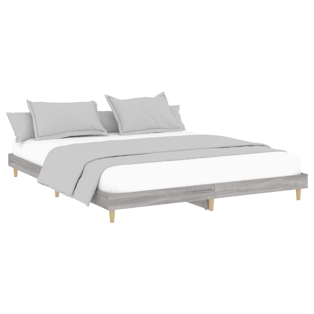 vidaXL Πλαίσιο Κρεβατιού Γκρι Sonoma 200x200 εκ. Επεξεργασμένο Ξύλο
