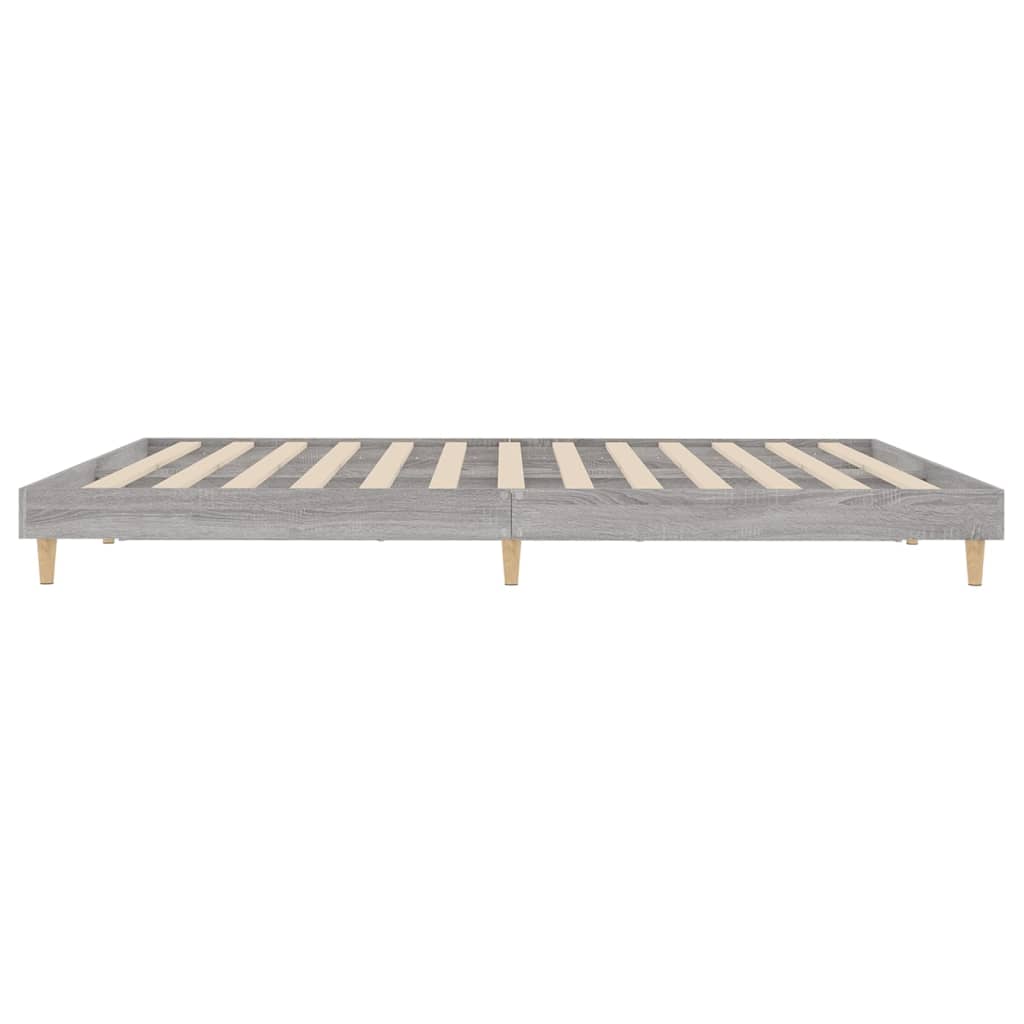 vidaXL Πλαίσιο Κρεβατιού Γκρι Sonoma 200x200 εκ. Επεξεργασμένο Ξύλο