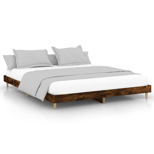 vidaXL Πλαίσιο Κρεβατιού Χωρ. Στρώμα Καπνιστή Δρυς 120x200εκ. Επ. Ξύλο