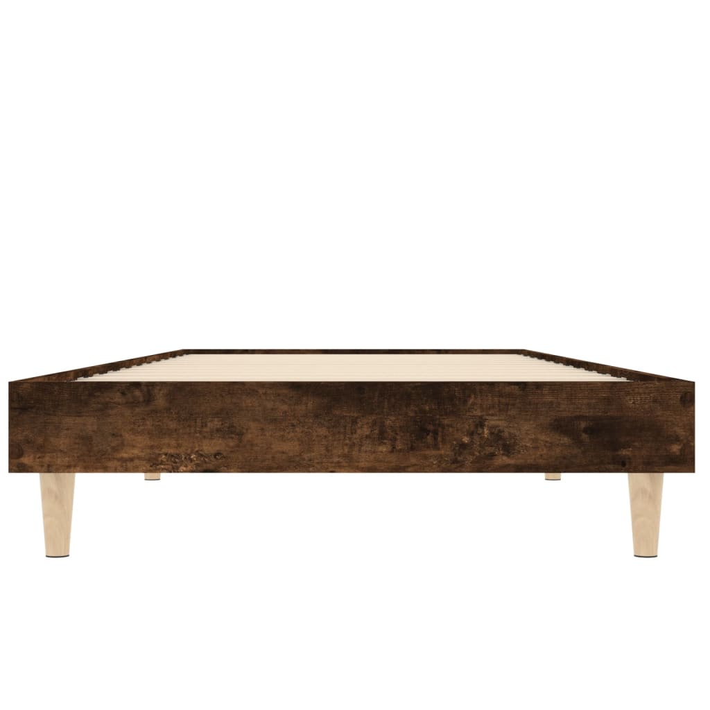 vidaXL Πλαίσιο Κρεβατιού Χωρ. Στρώμα Καπνιστή Δρυς 75x190εκ Επεξ. Ξύλο