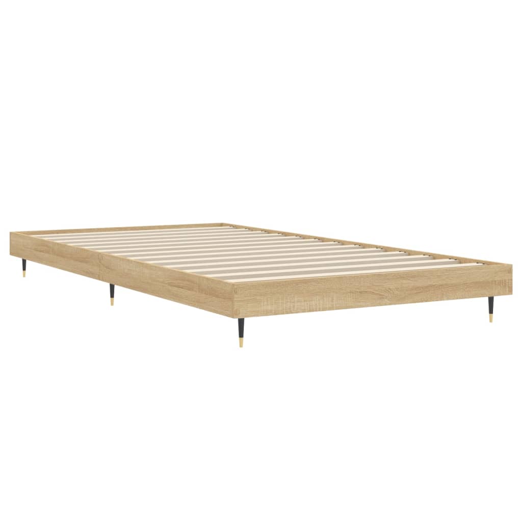 vidaXL Πλαίσιο Κρεβ. Χωρ. Στρώμα Sonoma Δρυς 90x200 εκ. Επεξ. Ξύλο