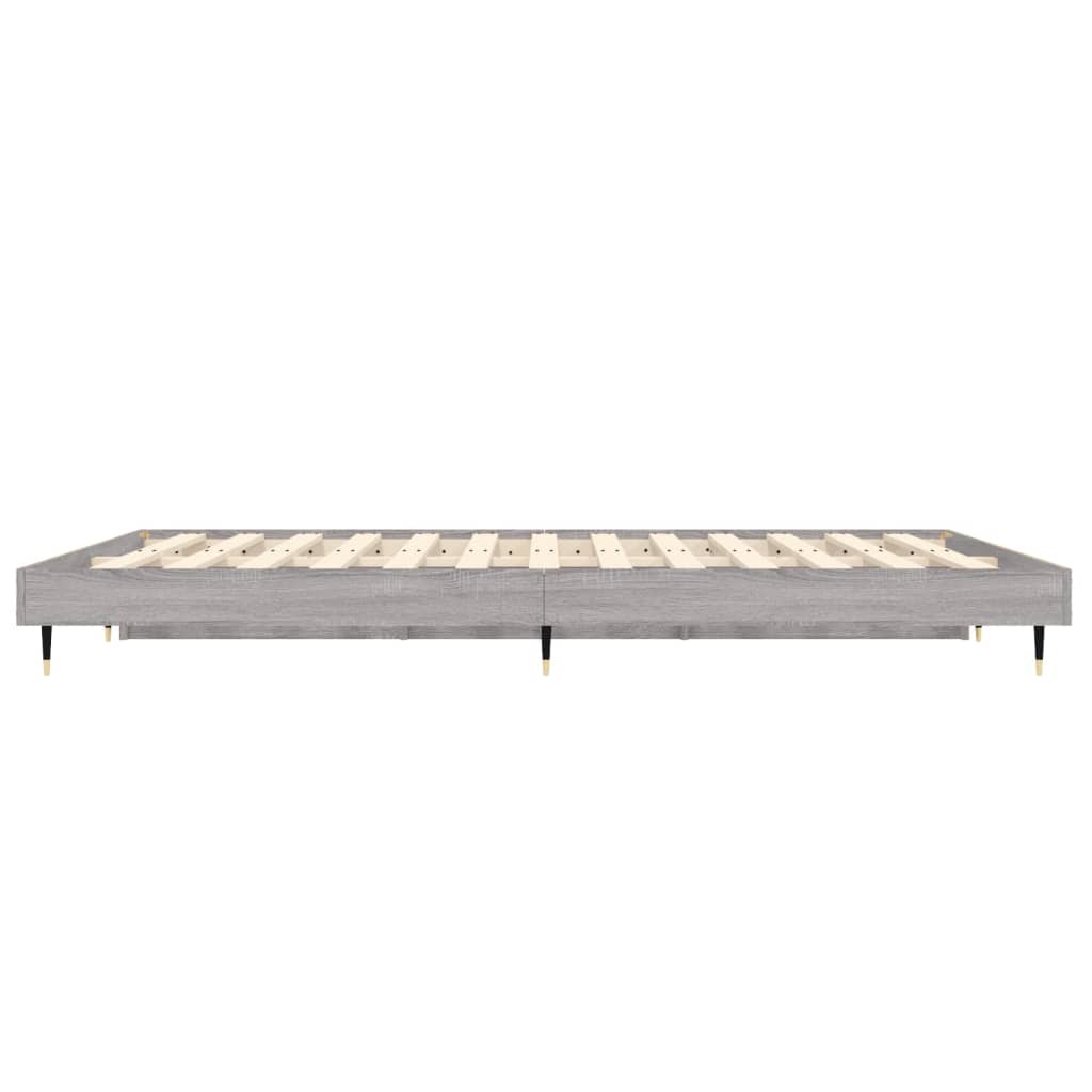 vidaXL Πλαίσιο Κρεβατιού Γκρι Sonoma 135x190 εκ. Επεξεργασμένο Ξύλο