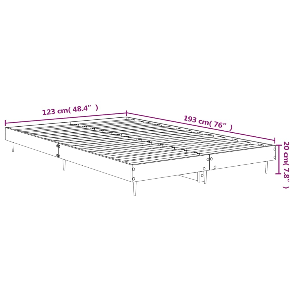 vidaXL Πλαίσιο Κρεβατιού Χωρ. Στρώμα Sonoma Δρυς 120x190 εκ. Επ. Ξύλο