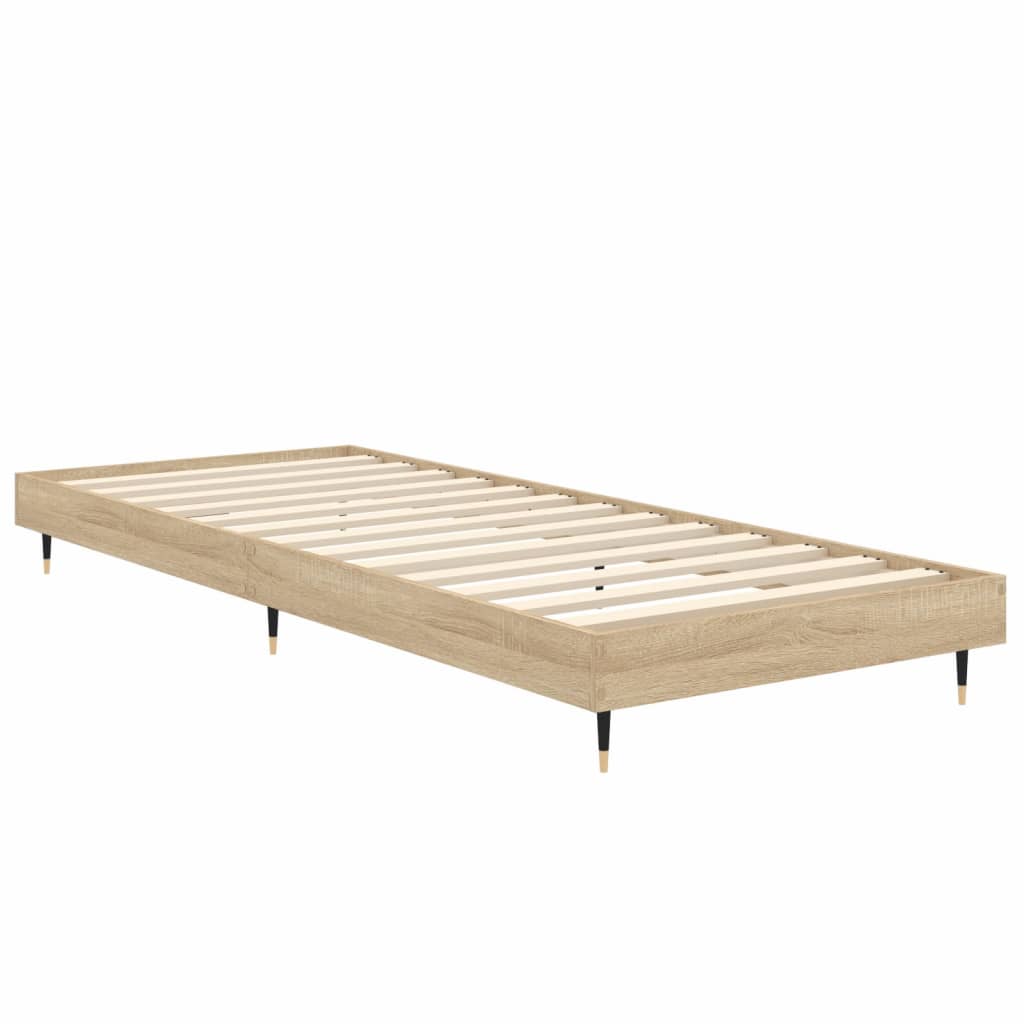 vidaXL Πλαίσιο Κρεβατιού Χωρ. Στρώμα Sonoma Δρυς 75x190εκ Επεξ. Ξύλο