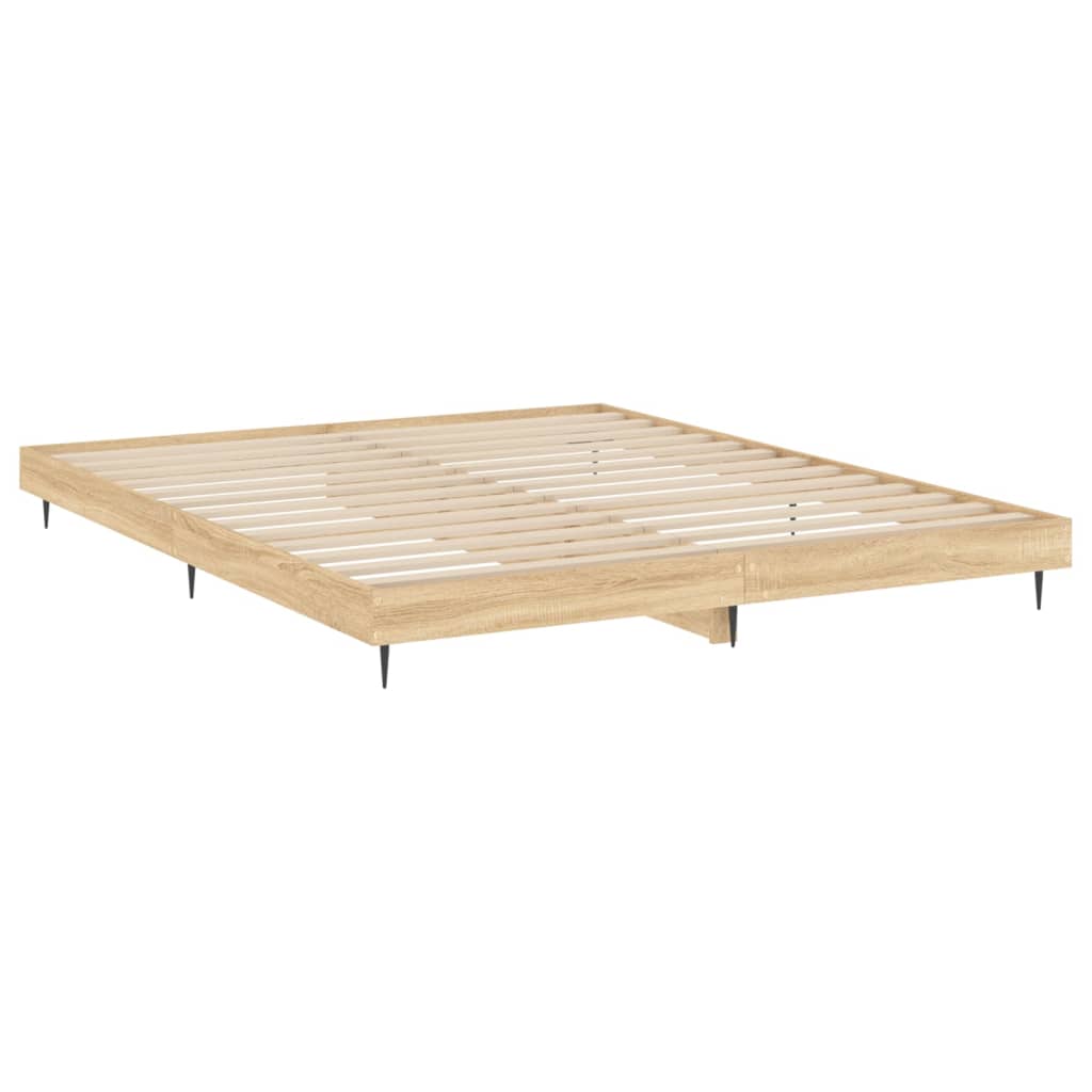 vidaXL Πλαίσιο Κρεβατιού Χωρ. Στρώμα Sonoma Δρυς 200x200 εκ. Επ. Ξύλο