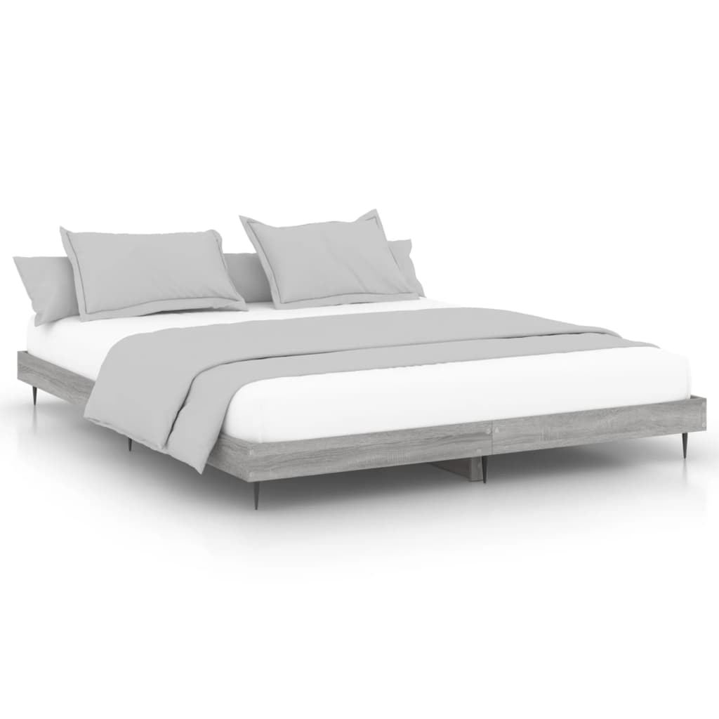 vidaXL Πλαίσιο Κρεβατιού Γκρι Sonoma 200x200 εκ. Επεξεργασμένο Ξύλο