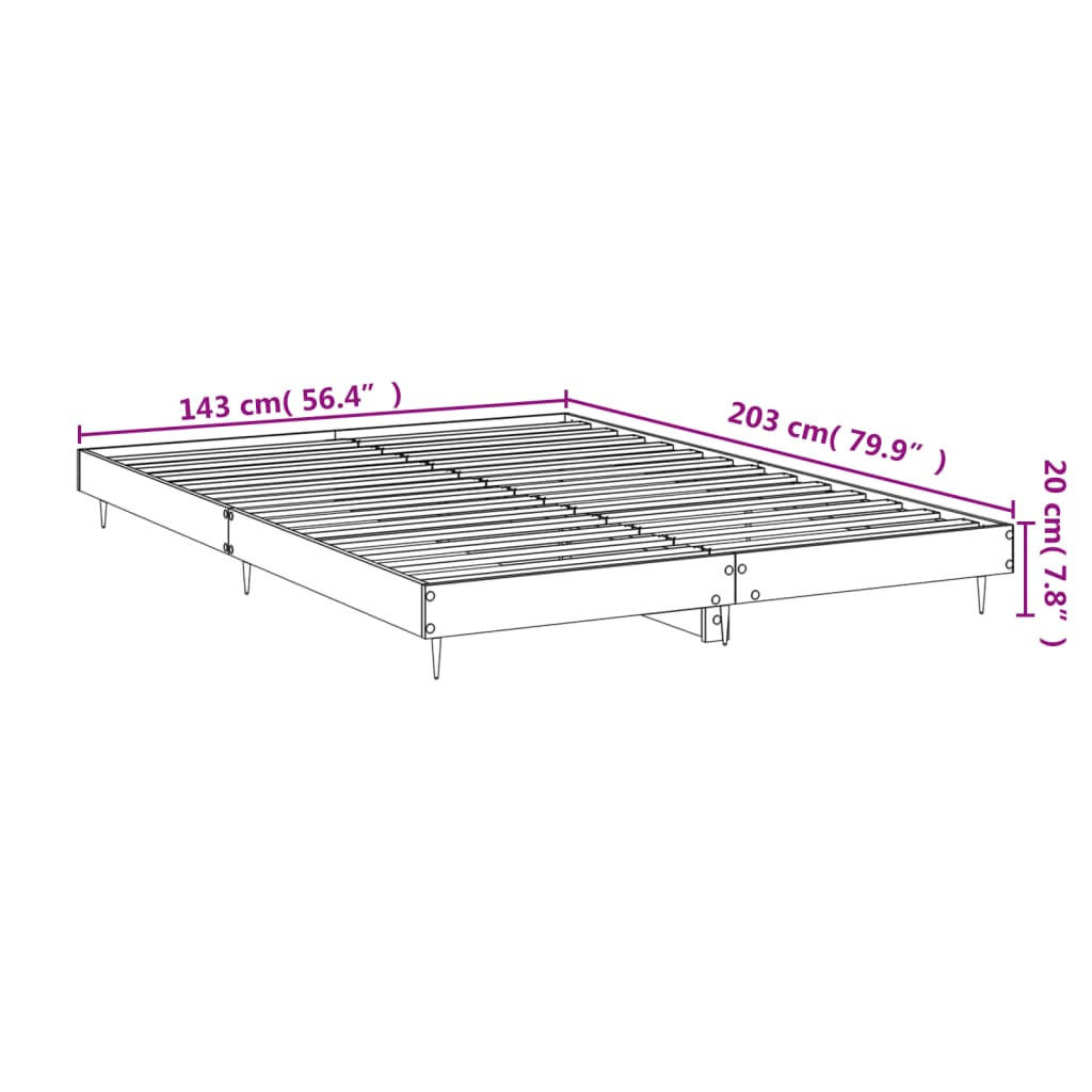 vidaXL Πλαίσιο Κρεβατιού Χωρ. Στρώμα Sonoma Δρυς 140x200εκ. Επ. Ξύλο