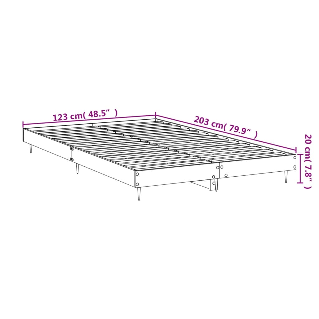 vidaXL Πλαίσιο Κρεβατιού Γκρι Sonoma 120x200 εκ. Επεξεργασμένο Ξύλο