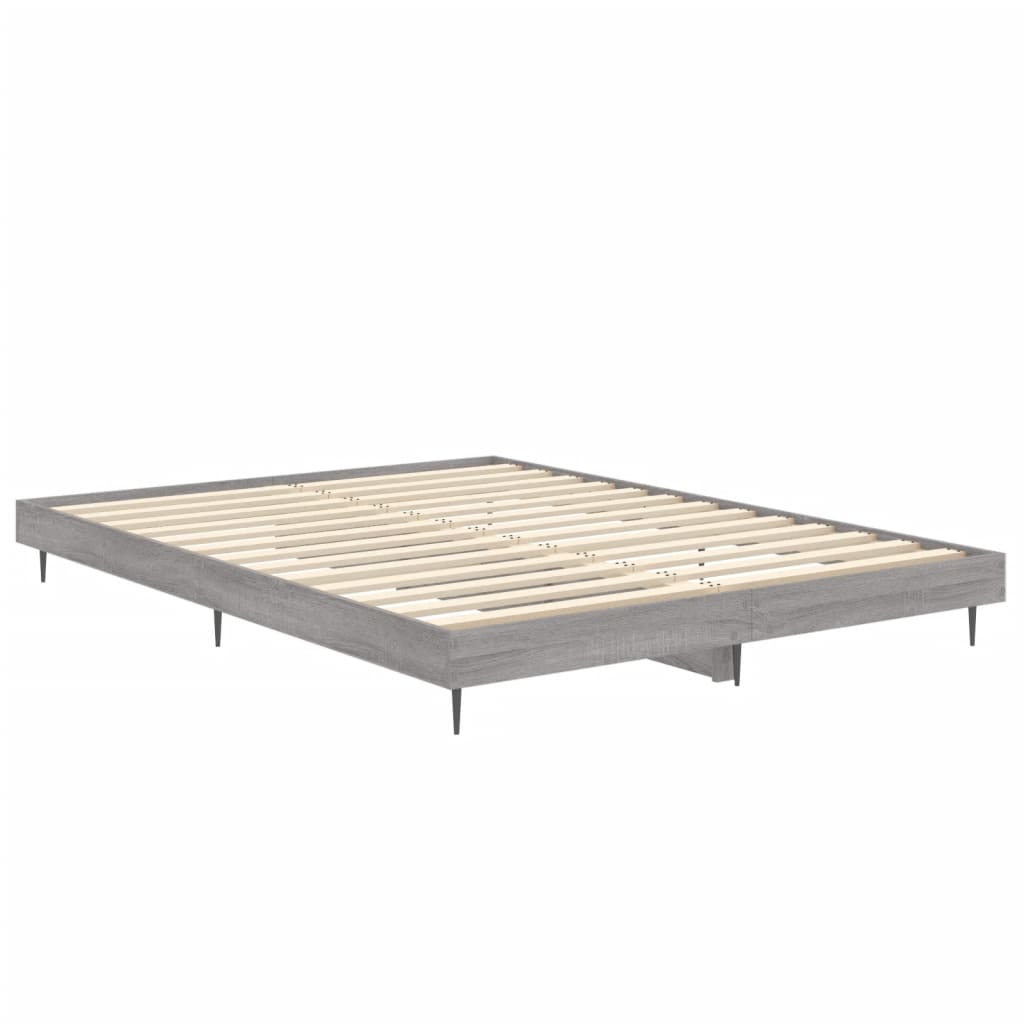 vidaXL Πλαίσιο Κρεβατιού Γκρι Sonoma 140x190 εκ. Επεξεργασμένο Ξύλο