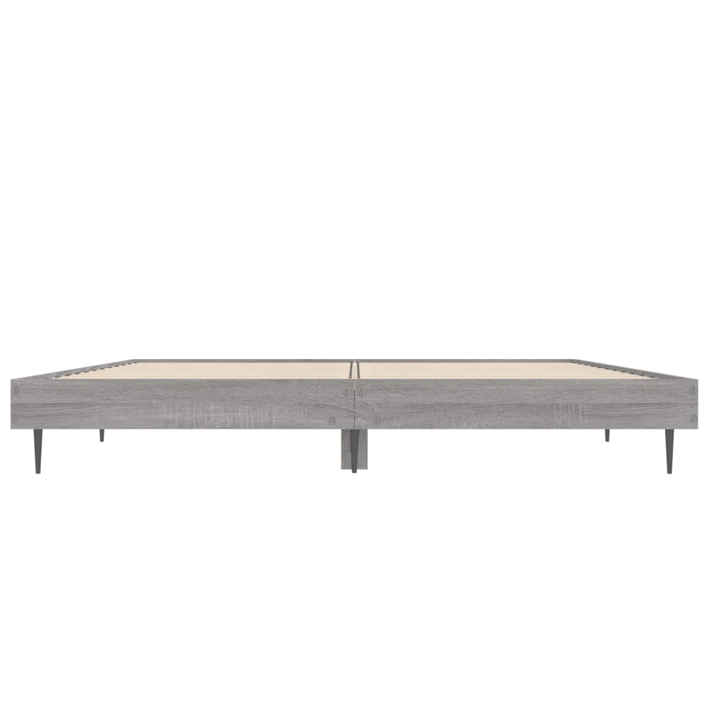 vidaXL Πλαίσιο Κρεβατιού Γκρι Sonoma 135x190 εκ. Επεξεργασμένο Ξύλο