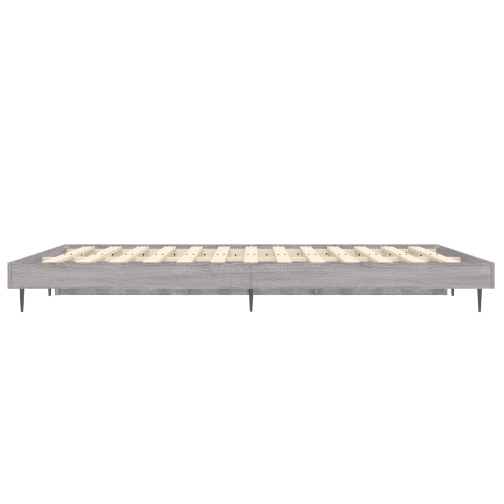 vidaXL Πλαίσιο Κρεβατιού Γκρι Sonoma 135x190 εκ. Επεξεργασμένο Ξύλο