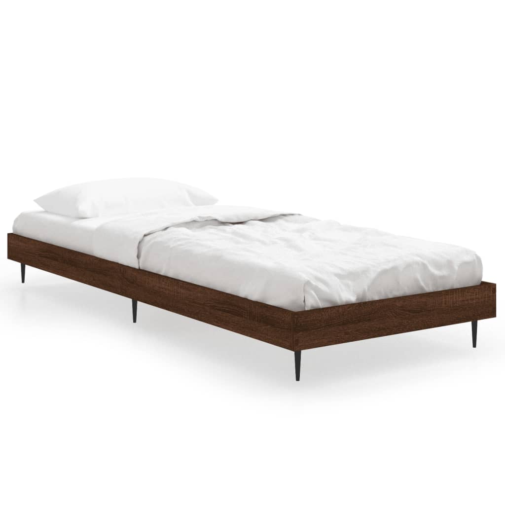 vidaXL Πλαίσιο Κρεβατιού Χωρ. Στρώμα Καφέ Δρυς 75x190εκ Επεξ. Ξύλο