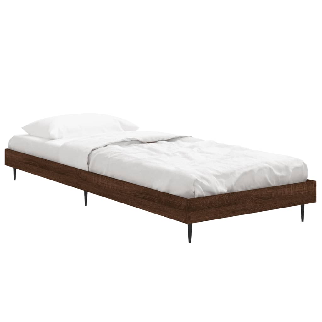 vidaXL Πλαίσιο Κρεβατιού Χωρ. Στρώμα Καφέ Δρυς 75x190εκ Επεξ. Ξύλο