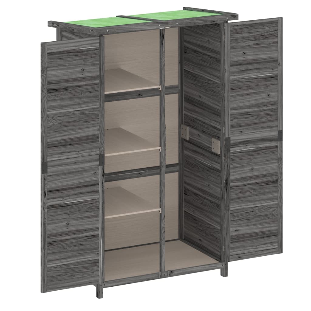 vidaXL Αποθήκη Εργαλείων Κήπου Γκρι 83x57x140 εκ. Μασίφ Ξύλο Πεύκου
