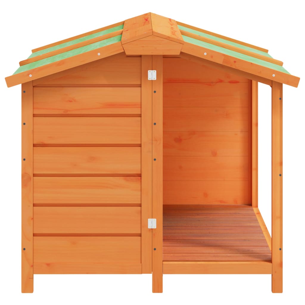 vidaXL Σπίτι Σκύλου Καφέ 96 x 87 x 80,5 εκ. από Μασίφ Ξύλο Πεύκου