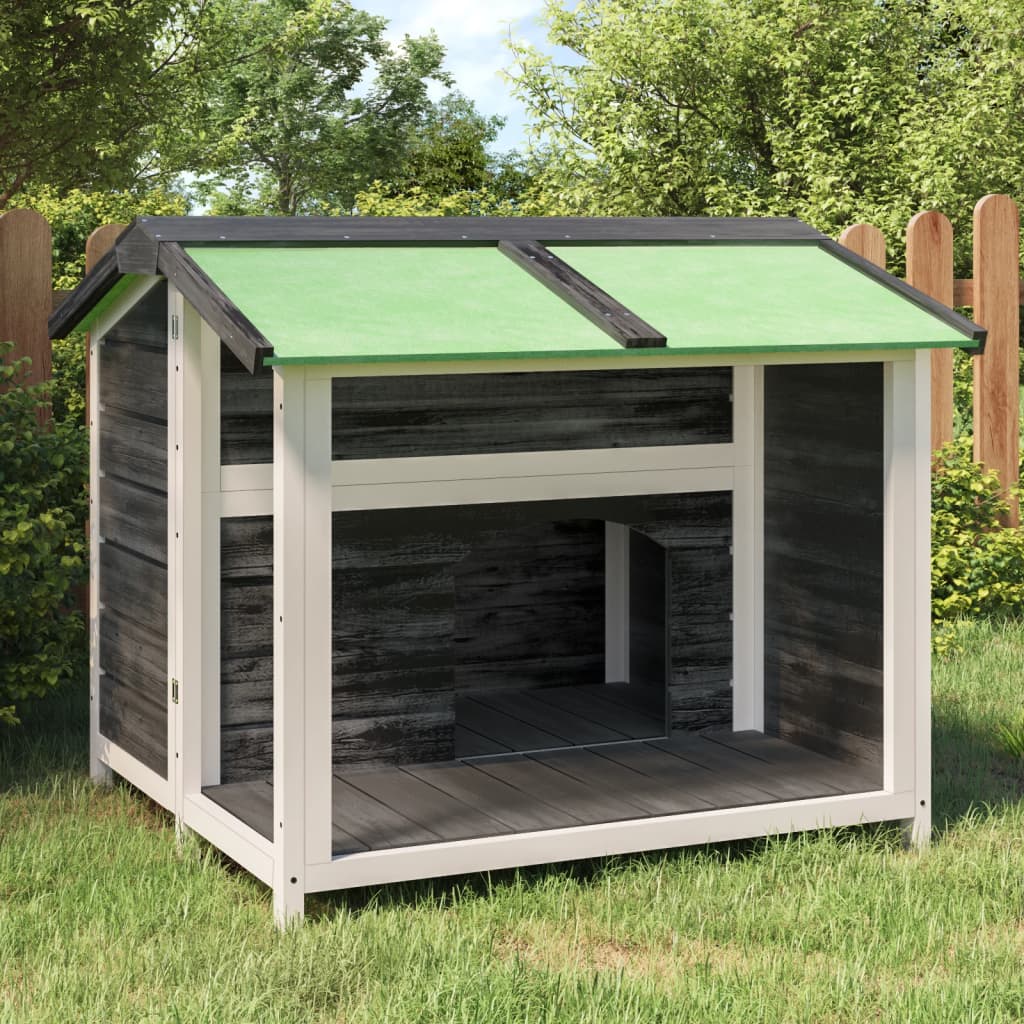 vidaXL Σπίτι Σκύλου Γκρι 96 x 87 x 80,5 εκ. από Μασίφ Ξύλο Πεύκου