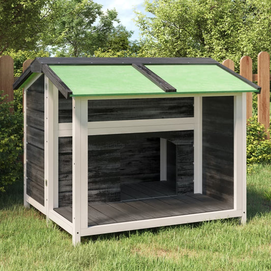 vidaXL Σπίτι Σκύλου Γκρι 96 x 87 x 80,5 εκ. από Μασίφ Ξύλο Πεύκου