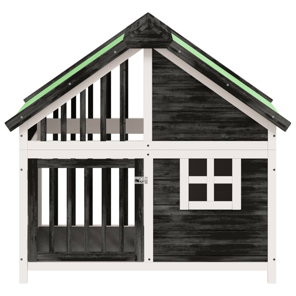 vidaXL Σπίτι Σκύλου Γκρι 96 x 60,5 x 87 εκ. από Μασίφ Ξύλο Πεύκου