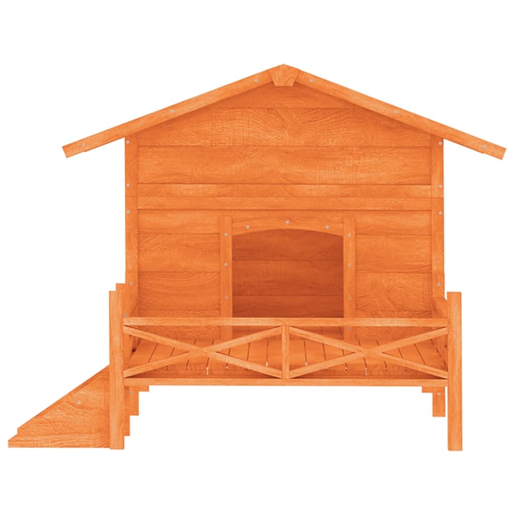 vidaXL Σπίτι Σκύλου Καφέ 159 x 120 x 88,5 εκ. από Μασίφ Ξύλο Πεύκου