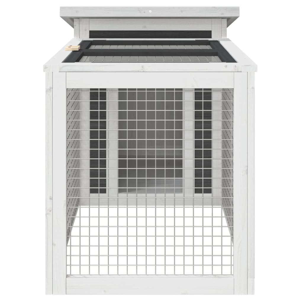 vidaXL Κλουβί Κουνελιών Γκρι 100,5 x 54 x 55 εκ. Μασίφ Ξύλο Πεύκου