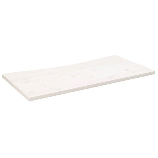 vidaXL Επιφάνεια Γραφείου Λευκή 110x60x2,5 εκ. από Μασίφ Ξύλο Πεύκου