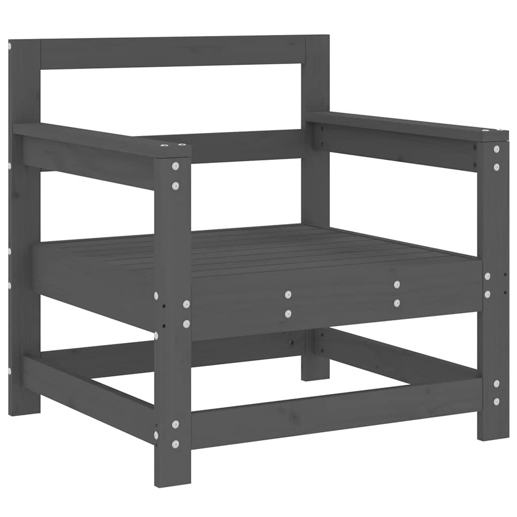 vidaXL Καρέκλες Κήπου με Μαξιλάρια 2 τεμ. Γκρι από Μασίφ Ξύλο Πεύκου