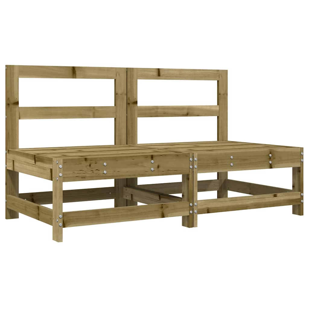 vidaXL Καναπέδες Μεσαίοι με Μαξιλάρια 2 τεμ. Εμποτισμένο Ξύλο Πεύκου