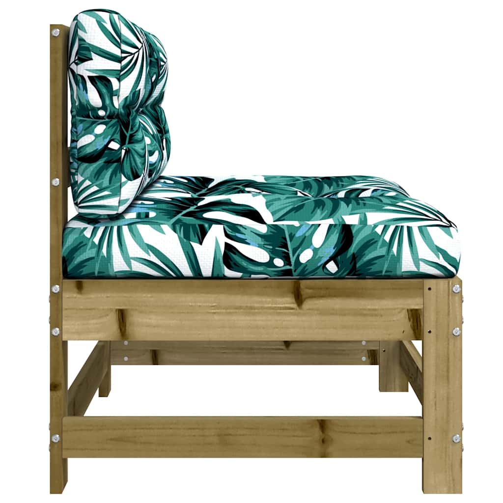 vidaXL Καναπέδες Μεσαίοι με Μαξιλάρια 2 τεμ. Εμποτισμένο Ξύλο Πεύκου