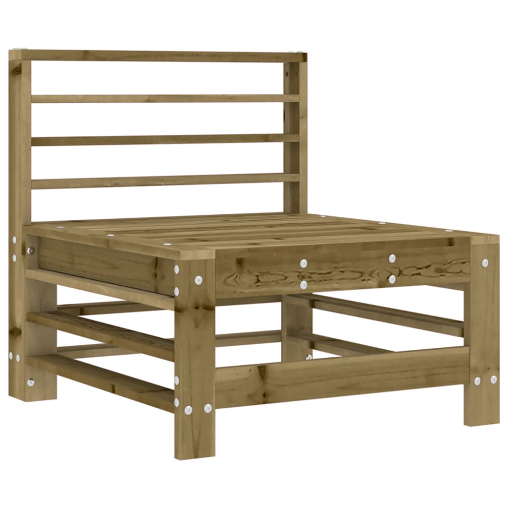 vidaXL Καναπές Μεσαίος με Μαξιλάρια από Εμποτισμένο Ξύλο Πεύκου