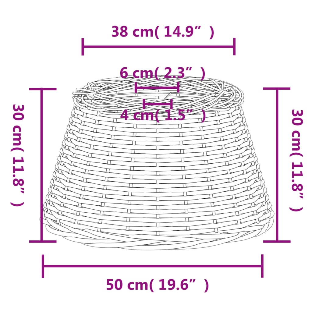 vidaXL Καπέλο Φωτιστικού Οροφής Καφέ Ø50x30 εκ. από Wicker