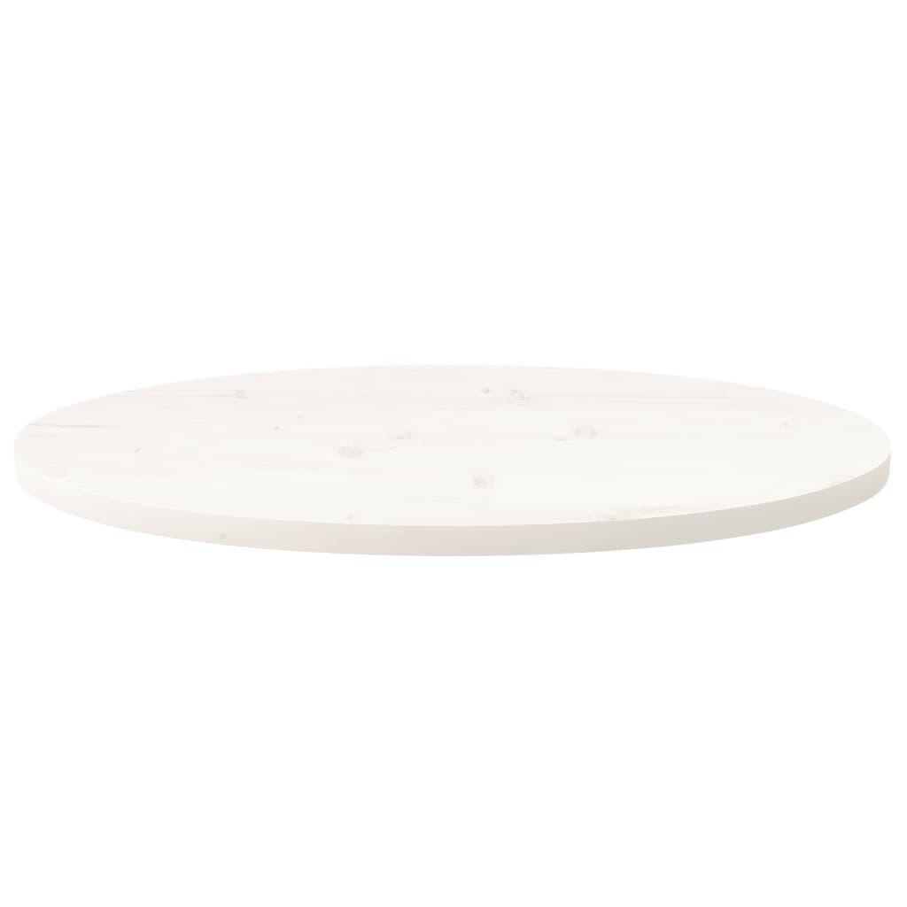 vidaXL Επιφάνεια Τραπεζιού Οβάλ Λευκή 80x40x2,5 εκ. Μασίφ Ξύλο Πεύκου