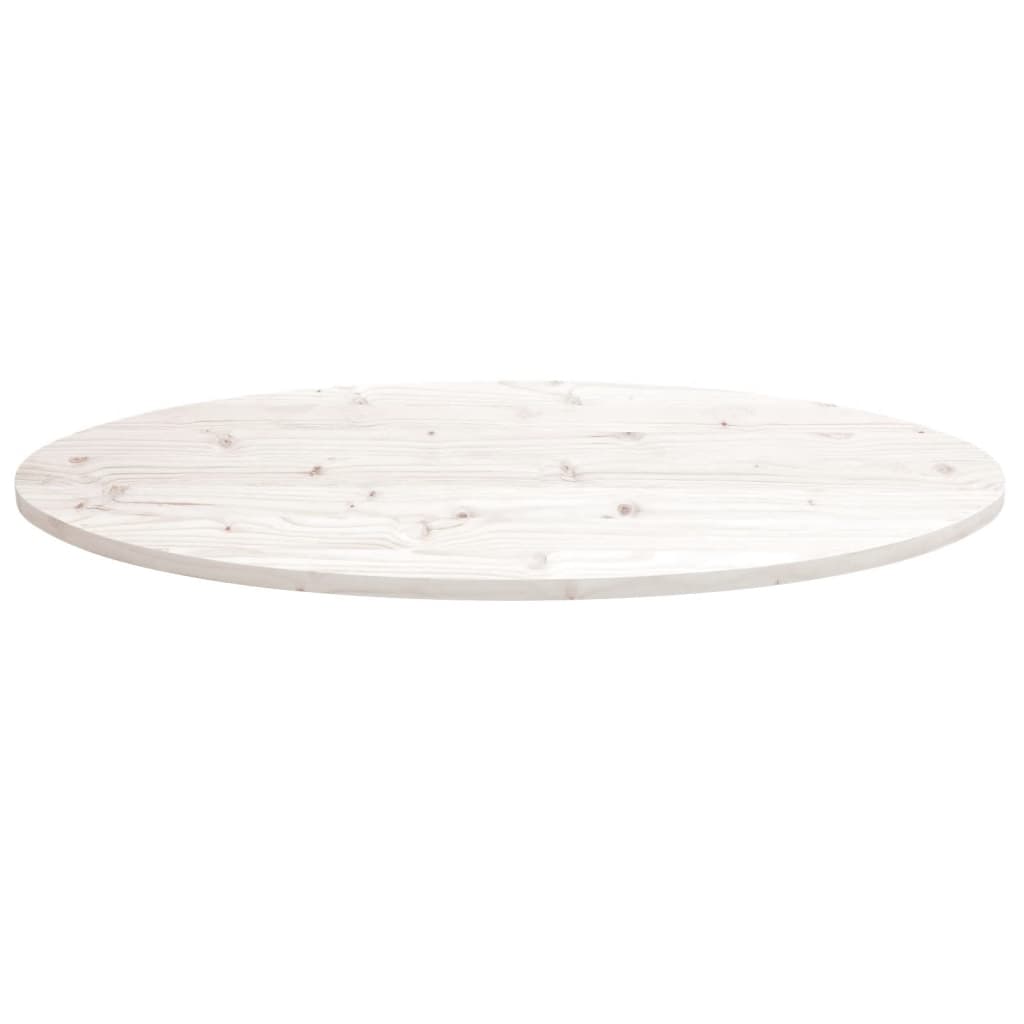vidaXL Επιφάνεια Τραπεζιού Οβάλ Λευκή 110x55x2,5 εκ. Μασίφ Ξύλο Πεύκου