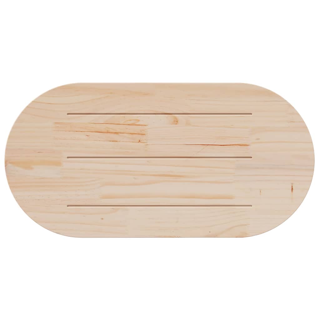 vidaXL Επιφάνεια Τραπεζιού Οβάλ Λευκή 100x50x2,5 εκ. Μασίφ Ξύλο Πεύκου