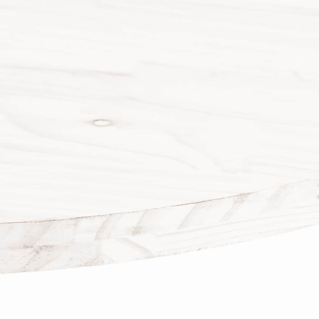 vidaXL Επιφάνεια Τραπεζιού Οβάλ Λευκή 100x50x2,5 εκ. Μασίφ Ξύλο Πεύκου